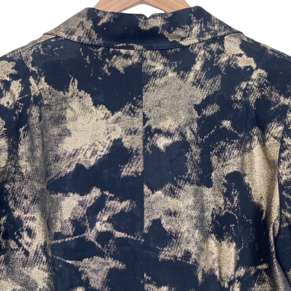 Black & Gold Dressy Stretch Dinner Jacket Blazer, Size Large - Picture 5 of 13